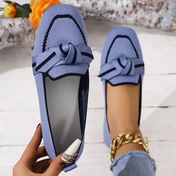 Mocassin femme tissé nœud décoratif – Image 5