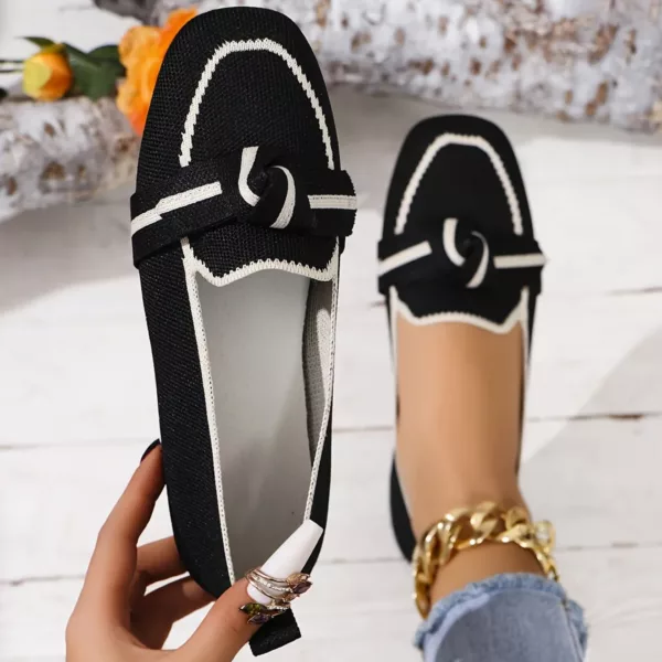 Mocassin femme tissé nœud décoratif – Image 6