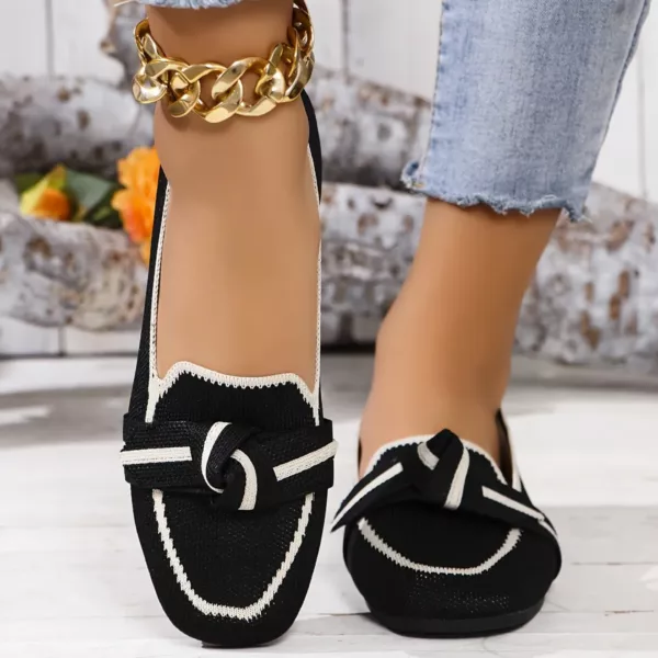 Mocassin femme tissé nœud décoratif – Image 8