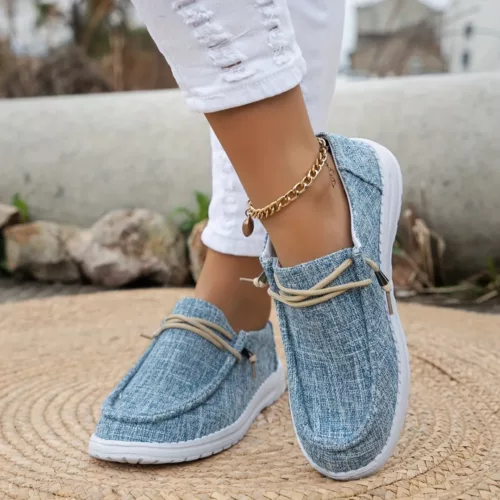 Mocassin femme toile légère décontractée
