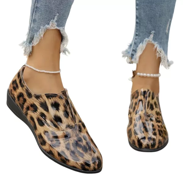 Mocassin femme verni imprimé léopard – Image 4