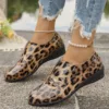 Mocassin femme verni imprimé léopard