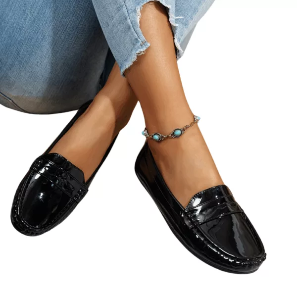 Mocassin femme verni style élégant – Image 9