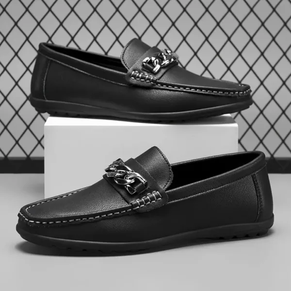 Mocassin homme chaîne métal épaisse – Image 6