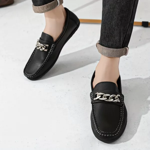 Mocassin homme chaîne métal épaisse – Image 5