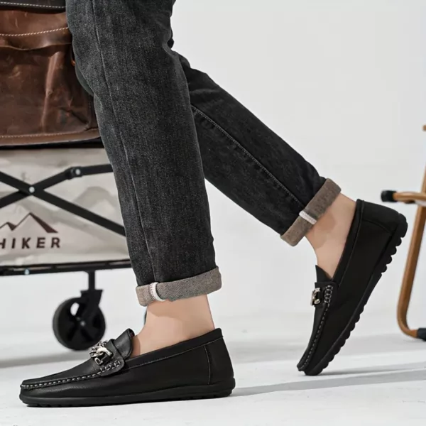 Mocassin homme chaîne métal épaisse – Image 4