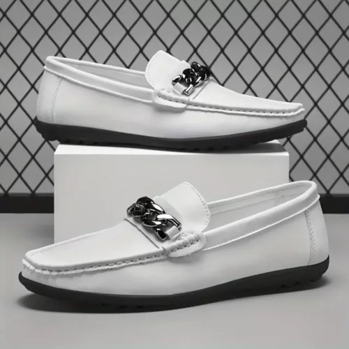 Mocassin homme chaîne métal épaisse
