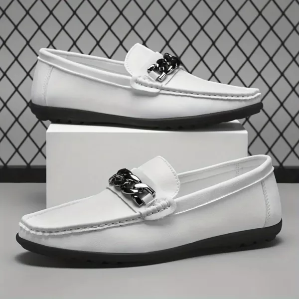 Mocassin homme chaîne métal épaisse
