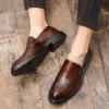 Mocassin homme cuir lisse perforé chic