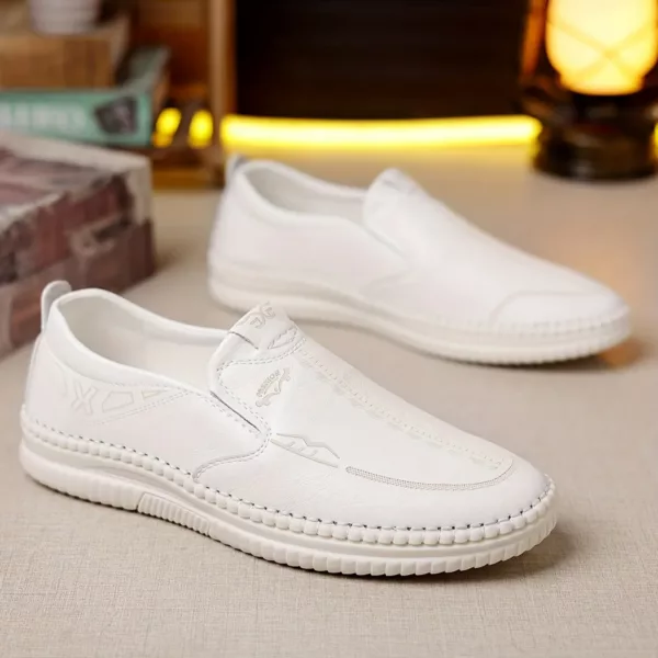 Mocassin homme cuir motif couture moderne – Image 2