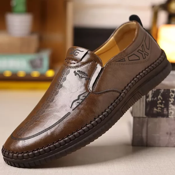 Mocassin homme cuir motif couture moderne – Image 5