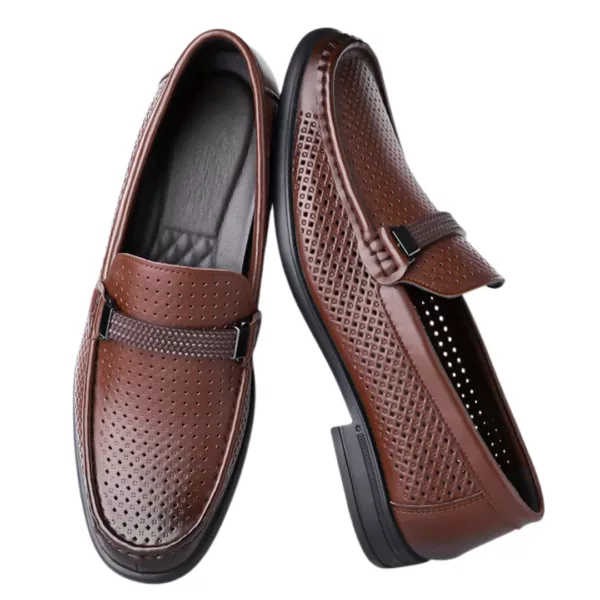 Mocassin homme cuir perforé chic – Image 12
