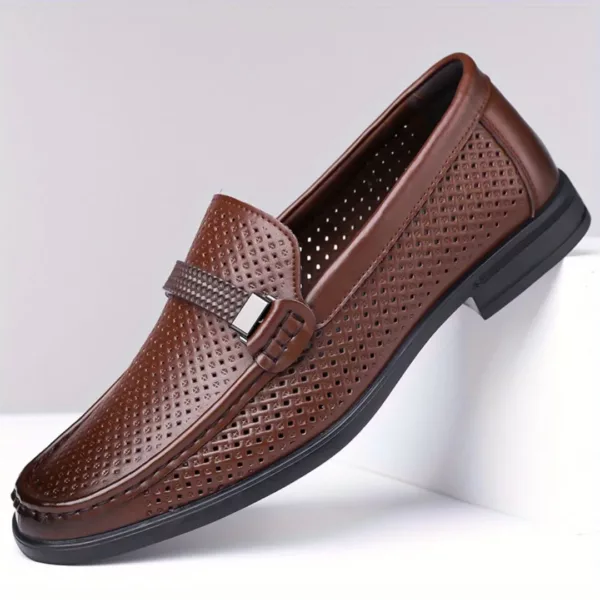 Mocassin homme cuir perforé chic – Image 4