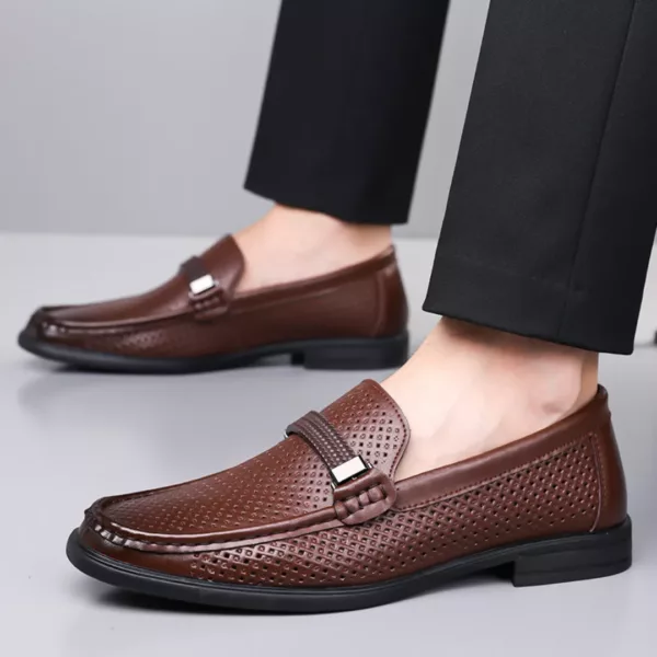 Mocassin homme cuir perforé chic – Image 6