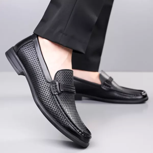 Mocassin homme cuir perforé chic – Image 9