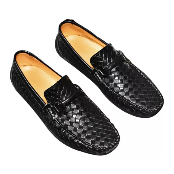 Mocassin homme cuir tressé brillant – Image 8