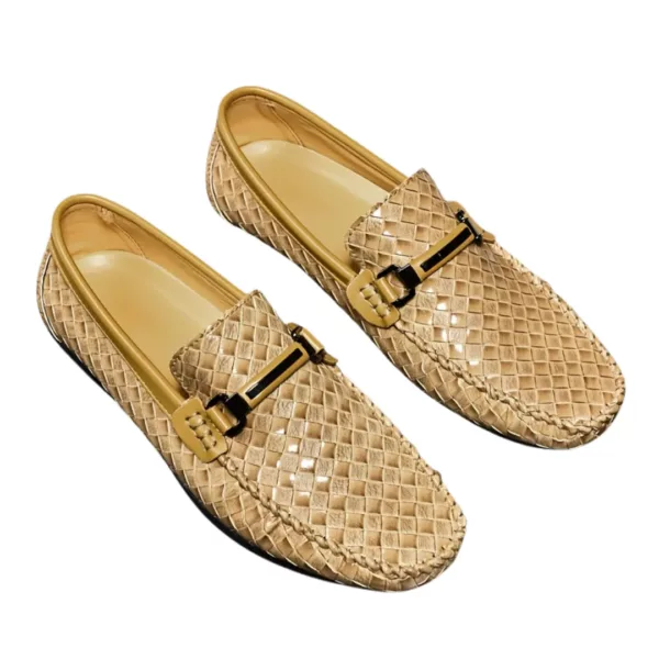 Mocassin homme cuir tressé brillant – Image 9