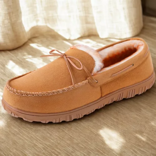 Mocassin homme fourré semelle antidérapante