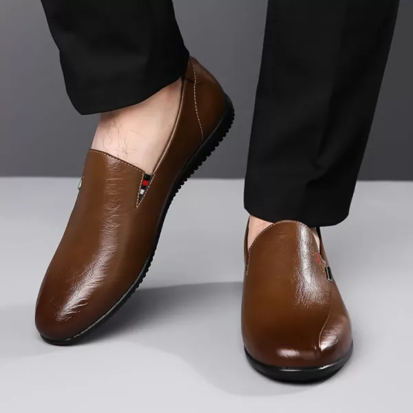 Mocassin homme lisse logo brodé – Image 4