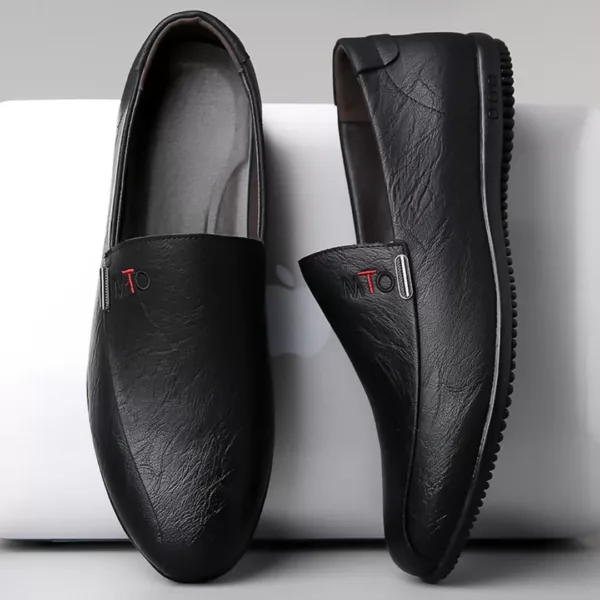 Mocassin homme lisse logo brodé – Image 5