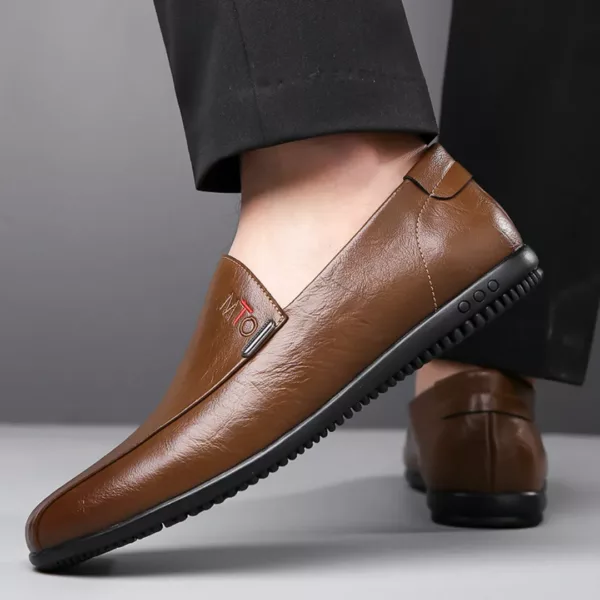Mocassin homme lisse logo brodé – Image 3