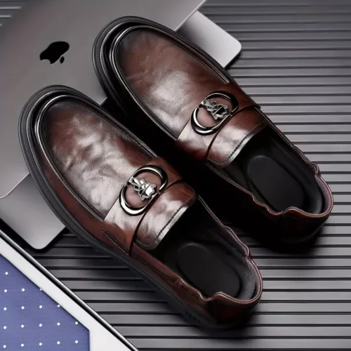 Mocassin homme luxe boucle tête lion