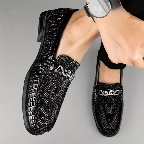 Mocassin homme motif reptile luxe – Image 3