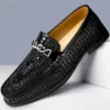 Mocassin homme motif reptile luxe