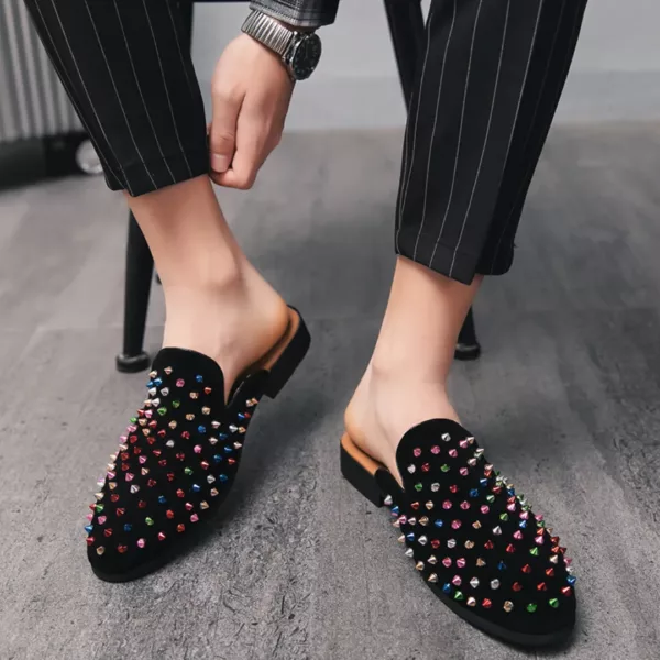 Mocassin homme ouvert à clous colorés – Image 2
