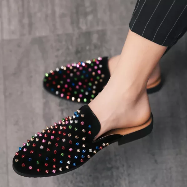 Mocassin homme ouvert à clous colorés – Image 4