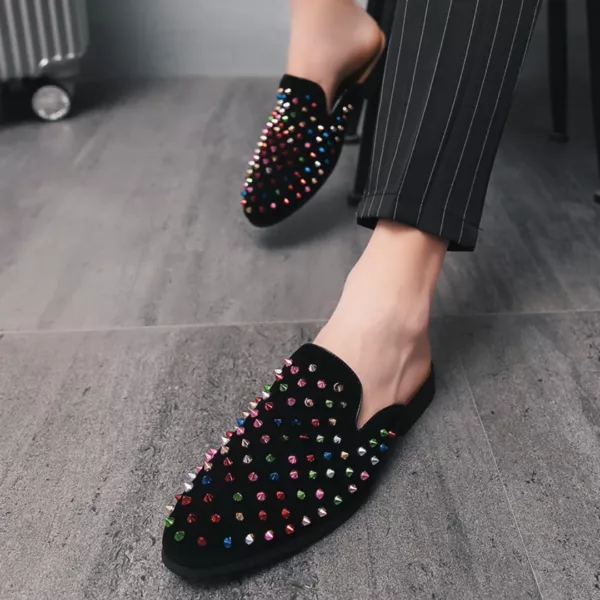 Mocassin homme ouvert à clous colorés – Image 5