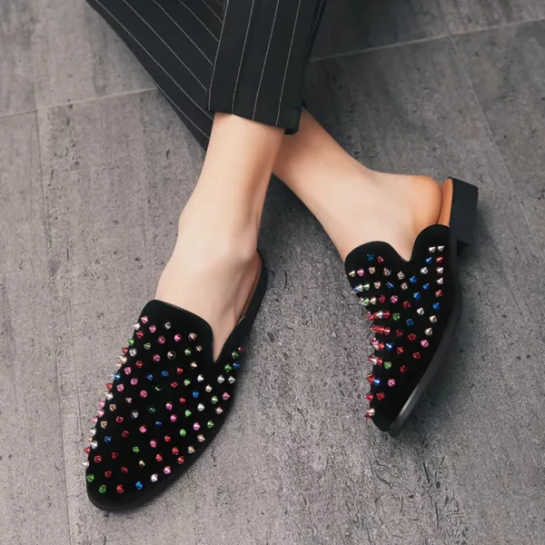 Mocassin homme ouvert à clous colorés – Image 7