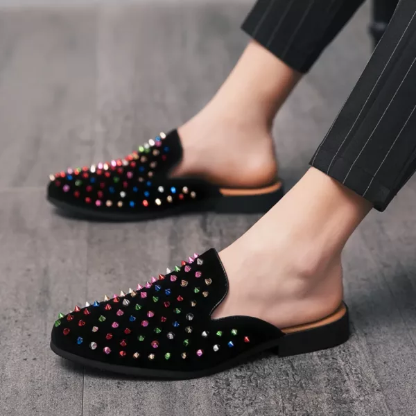 Mocassin homme ouvert à clous colorés – Image 9