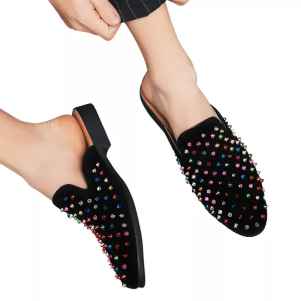 Mocassin homme ouvert à clous colorés