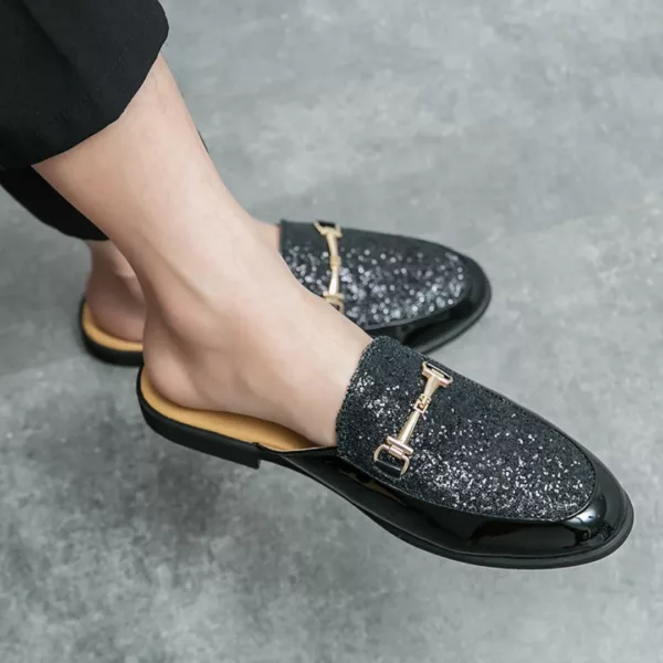 Mocassin homme ouvert pailleté élégant – Image 2