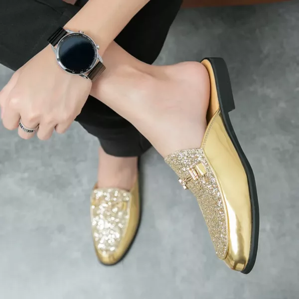 Mocassin homme ouvert pailleté élégant – Image 4