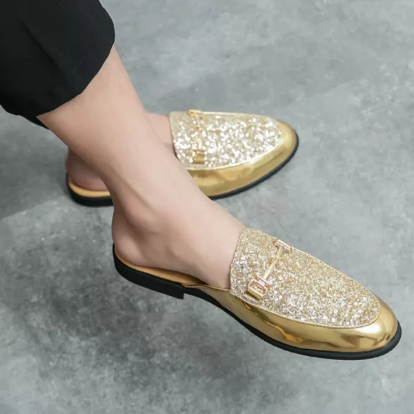 Mocassin homme ouvert pailleté élégant – Image 6