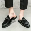 Mocassin homme ouvert verni ruban chic