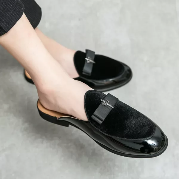 Mocassin homme ouvert verni ruban chic – Image 3