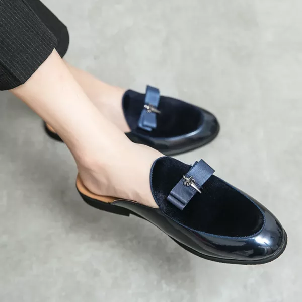 Mocassin homme ouvert verni ruban chic – Image 4