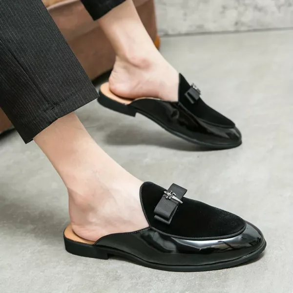 Mocassin homme ouvert verni ruban chic – Image 5