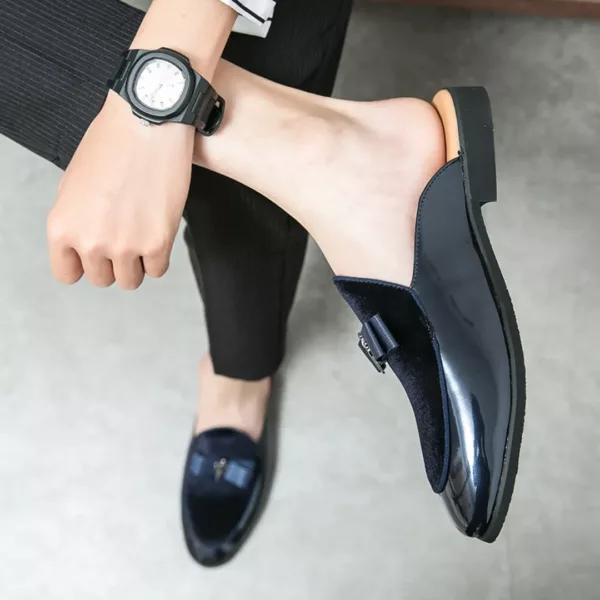 Mocassin homme ouvert verni ruban chic – Image 6