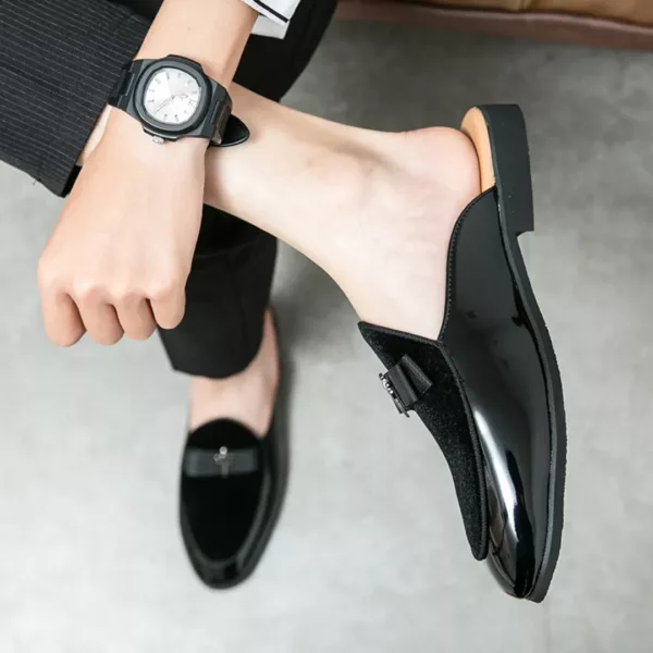 Mocassin homme ouvert verni ruban chic – Image 7