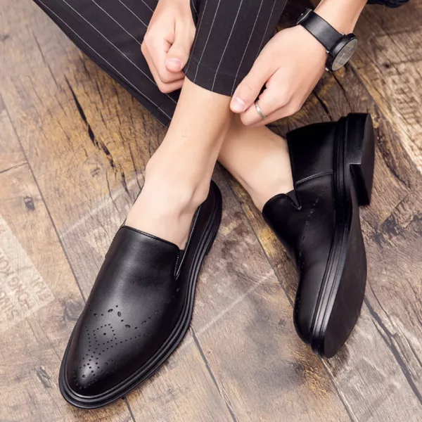 Mocassin homme perforé semelle épaisse – Image 2