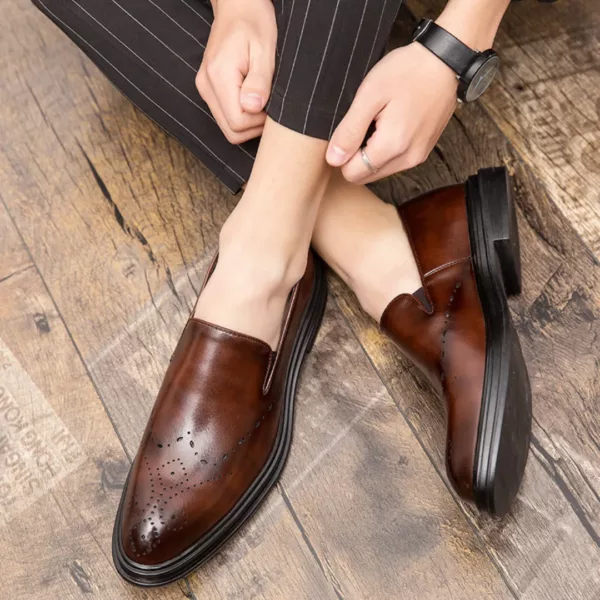 Mocassin homme perforé semelle épaisse – Image 3