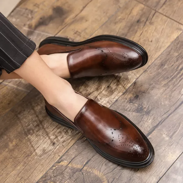 Mocassin homme perforé semelle épaisse – Image 5