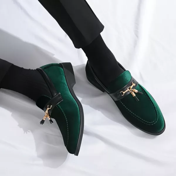 Mocassin homme velours bijou doré – Image 2