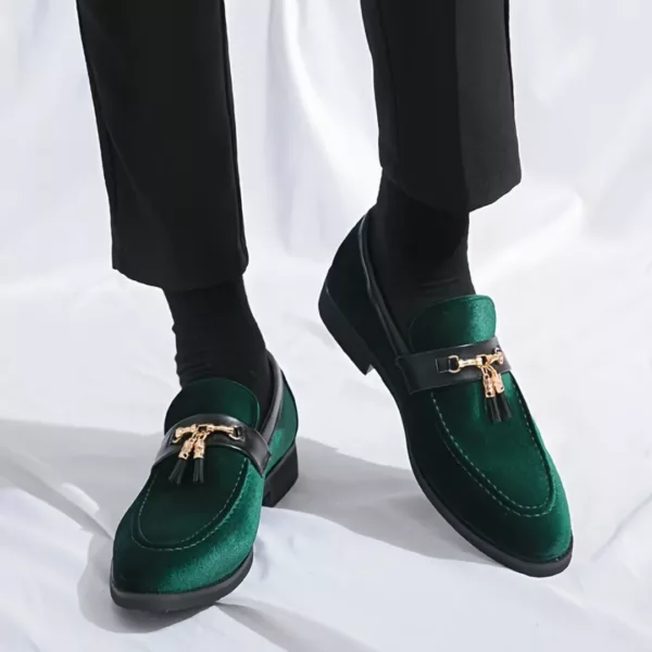 Mocassin homme velours bijou doré – Image 3
