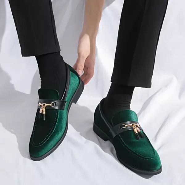 Mocassin homme velours bijou doré – Image 5