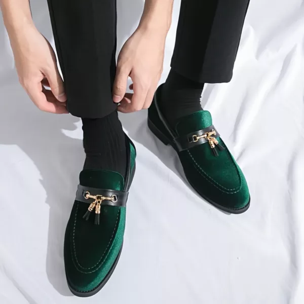 Mocassin homme velours bijou doré – Image 6